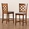 Baxton Studio Ramiro Modern Grey Fabric and Walnut Brown Finished Wood 2-PC Counter Stool Set 176-11376-Zoro - alternate 2